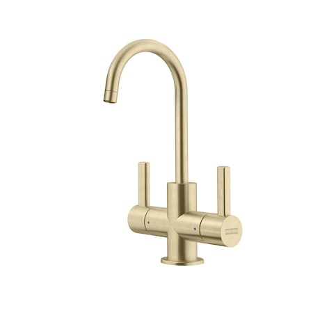 Franke 8.75-In Double Handle Hot And Cold Water Filtration Faucet In Gold,  UNJ-HC-GLD